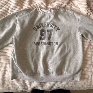 SHEIN Gray University Print Sweatshirt